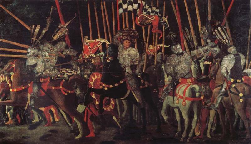 UCCELLO, Paolo The battle of San Romano the intervention of Micheletto there Cotignola oil painting picture